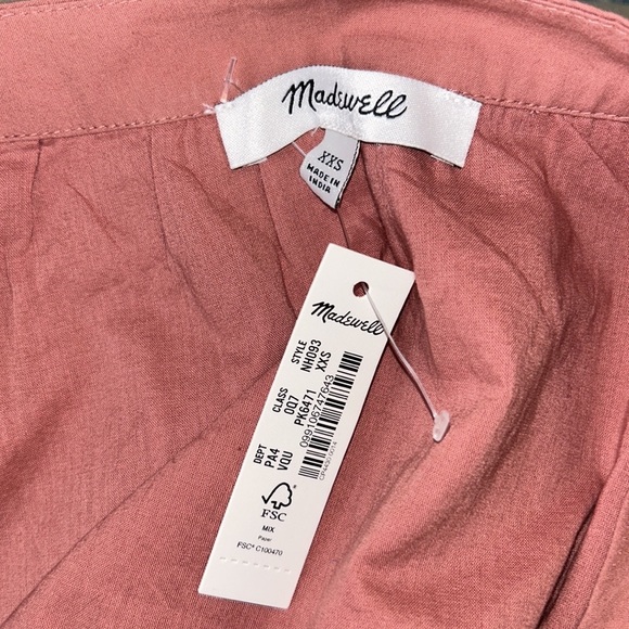 NWT Madewell Crinkle Poplin Wrap Mini Dress in Vintage Quartz - XXS / XS - Picture 13 of 16